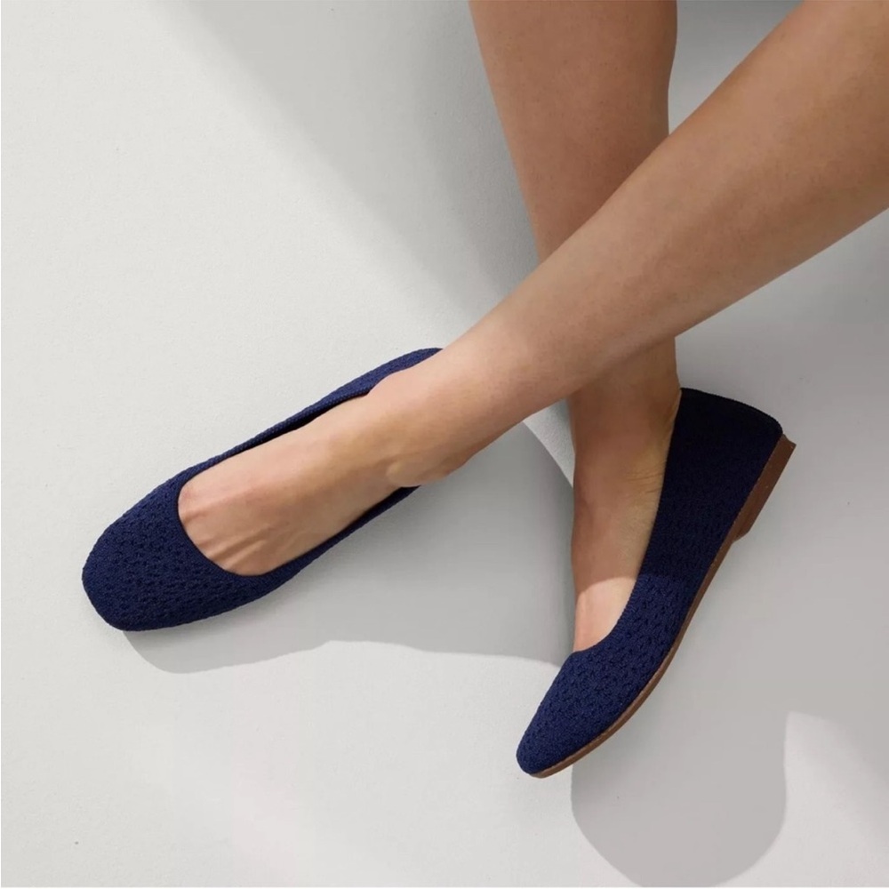 Rothy’s The Max Square Flat - Deep Navy Crochet